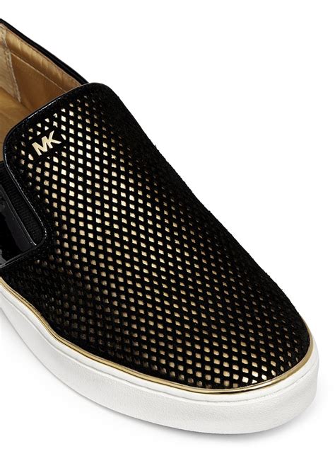 michael kors black slip ons|Michael Kors slip on flats.